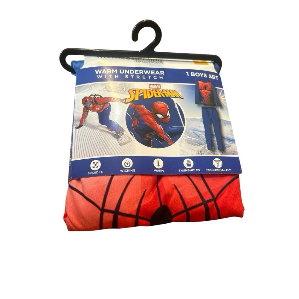Cuddl Duds Warm Baselayers Spiderman Boys Long Sleeve Crew & Pants Set Small